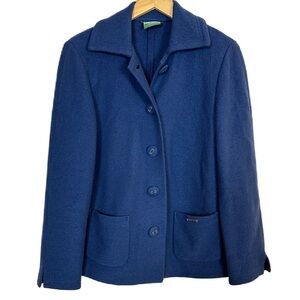 Geiger of Austria Blue‎ Boiled Wool Jacket Women’s Sz 38 EU